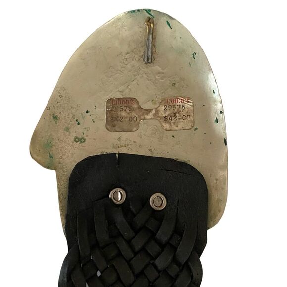 Vintage Chico’s Hand of Fatima Buckle Leather Braided Belt - Picture 5 of 5